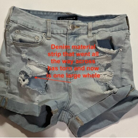 AEROPOSTALE Curvy High Rise Midi distressed jean shorts size 8 women’s READ - Picture 2 of 9